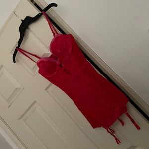 VS Very Sexy Garter Slip Red & Pink